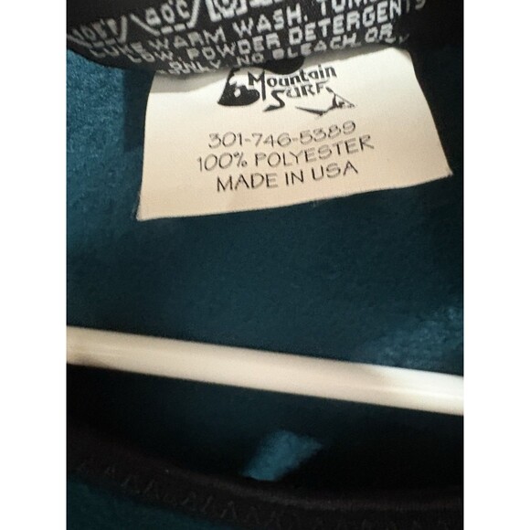 Vintage Mountain Surf Polartec Fleece Vest USA Made XL Teal Sleeveless Pullover - Picture 7 of 8